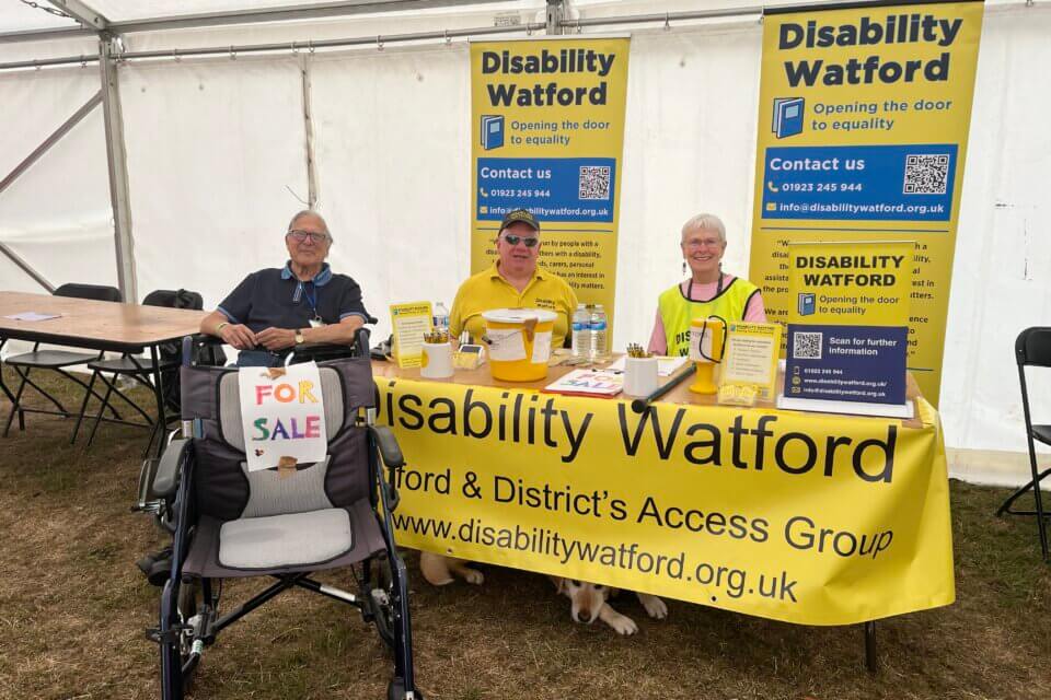 Leigh, Brian, Jill and Quiz at Herts Pride 2025